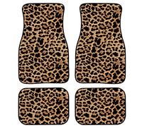 ZFRXIGN Cheetah Car Floor Mat Carpet 4 Piece Heavy Duty Carpet with Rubber Backing Non Slip Foot Rugs All Weather Wild Leopard Animal Striped Print Car Floor Mats for Women Men Car Accessories