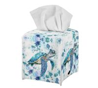 ZFRXIGN Hippie Sea Turtle Tissue Holder Square Tissue Box Cover Napkin Dispenser for Home Office Restaurant Tissues Cover with Bottom Belt Car Decor Tissue Cube Box Cover Organizer Dispenser