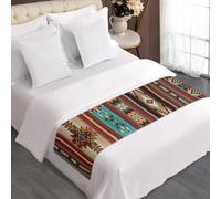 ZFRXIGN Southwestern Bed Runner Twin Size Bed Scarf Bedding Set Long Table Runner Home Decor Bedroom Bedspread Protection Cover Native American Indian Style Rug Aztec
