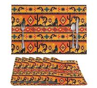 ZFRXIGN Tribal Indian Style Placemats Set of 6 Pack Table Mats Home Decor Soft Pads Placemats for Dining Table Holiday Decorative Cushions Aztec Navajo
