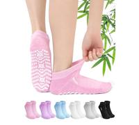 ZFSOCK Diabetic Socks for Men Women: Extra Wide Non Elastic Bamboo Ankle Socks Moisture with Gripper Cushioned Sole - Seamless Toe Non Slip for Swollen Feet Elderly Daily Wear 6 Pairs - Light 9-11