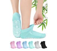 ZFSOCK Diabetic Socks for Men Women: Soft Top Bamboo Ankle Socks Breathable with Gripper Cushioned Sole - Seamless Toe Non Slip for Swollen Feet Elderly Daily Wear 6 Pairs - Pastel 9-11