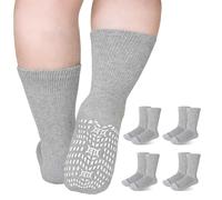 ZFSOCK Diabetic Socks for Men Women: Soft Top Non Elastic Loose Fitting Seamless Ladies Socks Extra Wide Non-Binding Soft Grip Mid-Calf Cushioned Designed for Swollen Feet Legs