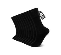 ZFSOCK Mens Cotton Dress Socks: Comfortable Soft Top Crew Classic Smart Sock for Men Seamless & Reinforced Heel Durable for Work Business Formal Suit Wedding Casual Wear - 10 Pairs Black 12-14