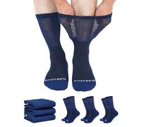 ZFSOCK Soft Top Diabetic Socks: Bamboo Mens Womens Extra Wide Socks Seamless Fully Cushioned Loose Fitting for for Swollen Legs Diabetes Oedema Pregnancy Elderly Hospital - Blue 3 Pairs 12-14