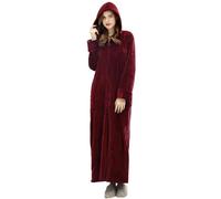 ZFSOCK Womens Long Dressing Gown Nightwear Zip Up Hooded Bathrobe Ladies Fluffy Fleece Full Length Robe Soft Loungewear Birthday Presents Christmas Gifts Oversize for Pregnant Woman