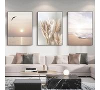 ZFTCN Modern Wall Poster Set, Nature Landscape Cat Tail Poster, Abstract Botanical Poster, Bohemian Decorative Poster Set, Frameless (3 Pieces - 30 x 40 cm, Poster 11)