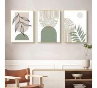 ZFTCN Set of 3 Boho Posters - Abstract Line Drawing Woman & Botanical Leaf Prints, Without Frame (11.3 x 50 x 70 cm)