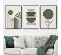 ZFTCN Set of 3 Boho Posters - Abstract Line Drawing Woman & Botanical Leaf Prints, Without Frame (12.3 x 60 cm)