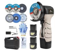 ZFULVO Cordless Brush Angle Grinder Kit, 19500rpm Mini Electric Angle Grinding Tool with 16.8V 2000mAh Battery and 5 Cutting Discs, Grinder Handheld Cutter for Metal Wood