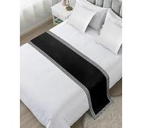 ZFUNCING Gr rt Inspired Bed Runners for Bedroom Hotel,Decorative Bedding Scarf Abstract Monochrome Black White Bed End Blanket Bedding Runner Scarves for California King Size Bed,102x20in