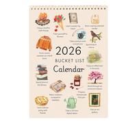 Zfyauhm Bucket List Calendar 2026 Slow Down And Enjoy The Four Seasons Watercolor Art Calendar 12 Months Spiral Wire Bound Calendars With Inspirational Goal Planner And Motivational Features