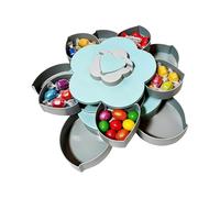 Zfyauhm Serving plate for snacks, rotating serving box, vegetable plate with lid, divided for veggie chips, dips, sweets, dessert, party, celebrations, hospitality