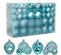 ZFYQ 100Pcs Christmas Tree Decorations Baubles, Decorative Hanging Baubles Set for Holiday Xmas Tree Decorations, Light Blue