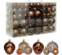 ZFYQ 100Pcs Christmas Tree Decorations Baubles, Decorative Hanging Baubles Set for Holiday Xmas Tree Decorations, Brown