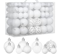 ZFYQ 100Pcs Christmas Tree Decorations Baubles, Decorative Hanging Baubles Set for Holiday Xmas Tree Decorations, White