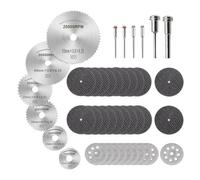 ZFYQ Cutting Discs for Rotary Tool 42Pcs, HSS Cutting Wheels 6Pcs, Diamond Cutting Discs 10 Pcs and Resin Circular Saw Blades 20Pcs with 1/4" 1/8" Shank for Wood Plastic Soft Metal Cutting
