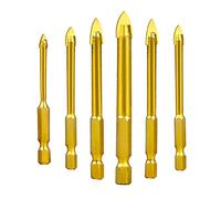 ZFYQ Glass Drill Bits for Ceramic Glass Tile Marble Mirror, with 1/4" Hex Shank Titanium Coating, Set of 6 Pieces, 3/4/5/6/8/10mm