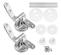 ZFYQ Replacement Toilet Seat Fittings, Zinc Alloy Toilet Seat Hinges Replacement for Wood, Resin, MDF, Including Fittings