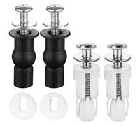 ZFYQ Toilet Seat Fittings, 4 Pcs Expansion Screws and Fixtures, Universal Toilet Lid Hinges Bolts, Replacement Screws for WC Toilet Blind Holes