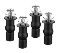ZFYQ Toilet Seat Screws Fittings, 4 Piece Toilet Lid Seat Bolts and Fixtures, Replacement Expansion Screws for Toilet Seat Part Kit for Blind Holes, Black