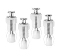 ZFYQ Toilet Seat Screws Fittings, 4 Piece Toilet Lid Seat Bolts and Fixtures, Replacement Expansion Screws for Toilet Seat Part Kit for Blind Holes, White