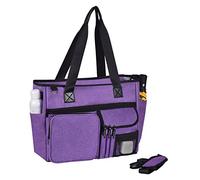ZFZGFRCS Nurse Tote Bag for Work with Multiple Pockets Clinical Teacher Bag, Purple, L, Tote Bag