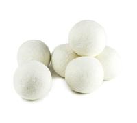 ZG- Home ZGH-106 10156 Wool Dryer Balls 6-Pack, XL Size Premium Reusable Natural Fabric Softener, White