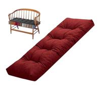 ZGantrix Bench Cushion Indoor/Outdoor,Linen Window Seat Cushion,Rectangle Bench Seat Pad for Garden Furniture Entryway Kitchen Dining Thick Chair Cushions with Non-Slip Backing,Burgundy,90x40x8cm