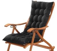 ZGantrix High Back Chair Cushion Wooden Rocking Relaxer Pads Portable Thick Soft Lounger Cushion Seat Cover for Travel Holiday Indoor Outdoor(Black,48x150cm/18.8x59in)