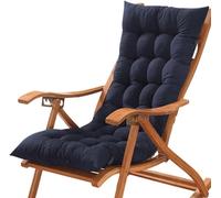 ZGantrix High Back Chair Cushion Wooden Rocking Relaxer Pads Portable Thick Soft Lounger Cushion Seat Cover for Travel Holiday Indoor Outdoor(Navy Blue,48x150cm/18.8x59in)