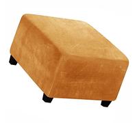 ZGantrix Square Ottoman Slipcover Velvet Small/Medium/Large Stretch Ottoman Cover Slipcover for Wingback Chair Stool Protector cover/Sofa Leather Storage Footstool (Color : Camel, Size : 80-100cm)