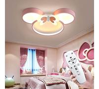 ZGAYIME Cartoon Mouse Ceiling Light Acrylic Led Dimmable Ceiling Lamp with Remote Control Stepless Dimming Cute Modern Flush Mount Ceiling Lighting Fixtures for Kids Boys Girls Bedroom (Pink)