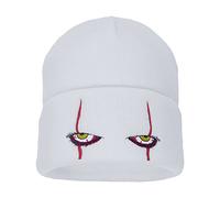 Zgboaht HUIYAO Embroidered Scary Eyes Knit Beanie Hat Dancing Clown Wool Watch Cap Stretch Cuff Hats for Men Women Kids, White 2, One Size