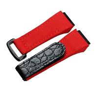 ZGBQHQN 25mm Men Nylon Fabric With Leather Watchband For Richard Watch Mille Strap Band Bracelet Buckle For Spring Bar Version