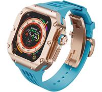 ZGBQHQN 49mm Luxury Titanium Case Rubber Watch Band DIY Modification Kit，For Ultra 2 Ultra 8 Series Watch Replacement Accessories