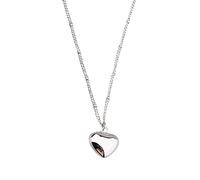 ZGBQHQN 925 Silver Cute Heart Shaped Simple Chain Necklace For Women Men Fashion Jewelry Wedding Party Birthday Silver