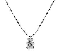 ZGBQHQN 925 Silver Necklace Bear & Flower Clavicle Chain Fashion Jewelry Wild Collarbone Chain Hip Hop Party Jewelry Accessories-Silver