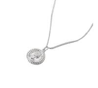 ZGBQHQN 925 Silver Necklace For Women Elegant Chain Medieval Vintage Coin Silver Jewelry Portrait Double Sided Necklace Ladies Gift-Silver