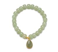 ZGBQHQN 925 Silver Round Pearl Jade Hand Ornaments Female National Wind Water Drop Pendant and Tian Jade Bracelet