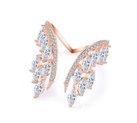 ZGBQHQN Angels Wing Adjustable Ring Dazzling Ring With CZ Finger Rings Trendy For Women Wedding Jewelry Valentine's Day Gift