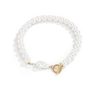 ZGBQHQN Baroque Style Big Pearl Necklace For Women Personality White Statement Jewelry Choker Collares Gift