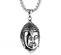 ZGBQHQN Buddha Head Avalokitesvara Head Pendant Necklace Life Buddha Avalokitesvara Tathagata Pendant for Men and Women Man