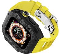 ZGBQHQN Carbon Fiber Titanium Alloy Case Rubber Strap And Clasp，For Ultra 49mm 45mm 44mm，Watch Band Mod Kit，Stainless Steel Watch Cover Watch Band Buckle Replacement Accessories