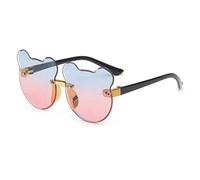 ZGBQHQN Cartoon copy children sunglasses progressive ocean sunglasses new cat ears rimless glasses
