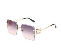 ZGBQHQN Chinese Knot Element sunglasses Polygon Borderless Sunglasses Color Lens Trend Eyewear UV400