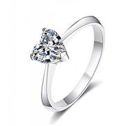 ZGBQHQN CWZZWS 1 Carat Heart Moissanite S925 Silver Ring Jewelry Wedding Gift