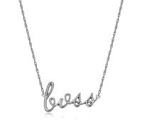 ZGBQHQN Dainty Statement Necklace for Women, Pendant with Cursive Letters, Teens, Everyday Jewelry, 16 inch with 2 inch Extender Chain