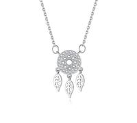 ZGBQHQN Dream Catcher Necklace 925 Silver Necklace Literary Retro Fashion Collarbone Chain For Women Wedding Day Gift-Silver