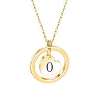 ZGBQHQN Fashion Gold Color Titanium Steel A-Z Alphabet Tiny Heart Pendant Necklace for Women Girls Kids Jewelry Gifts